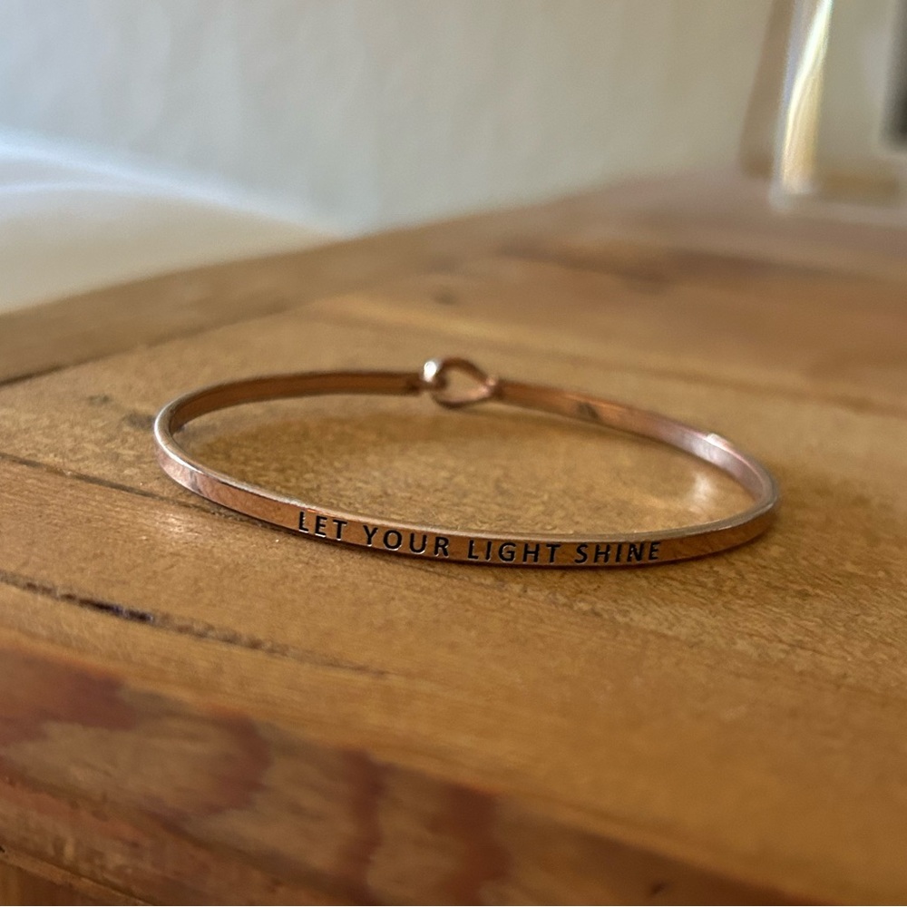 Let your light shine cuff bracelet, rose gold
